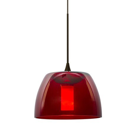 Besa Lighting Spur Cord Pendant, Red, Bronze, 1x35W Halogen 1XT-SPURRD-BR